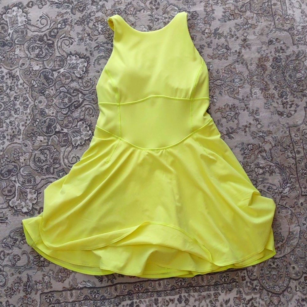 Yellow Lululemon Court Crush Tennis Dress 6